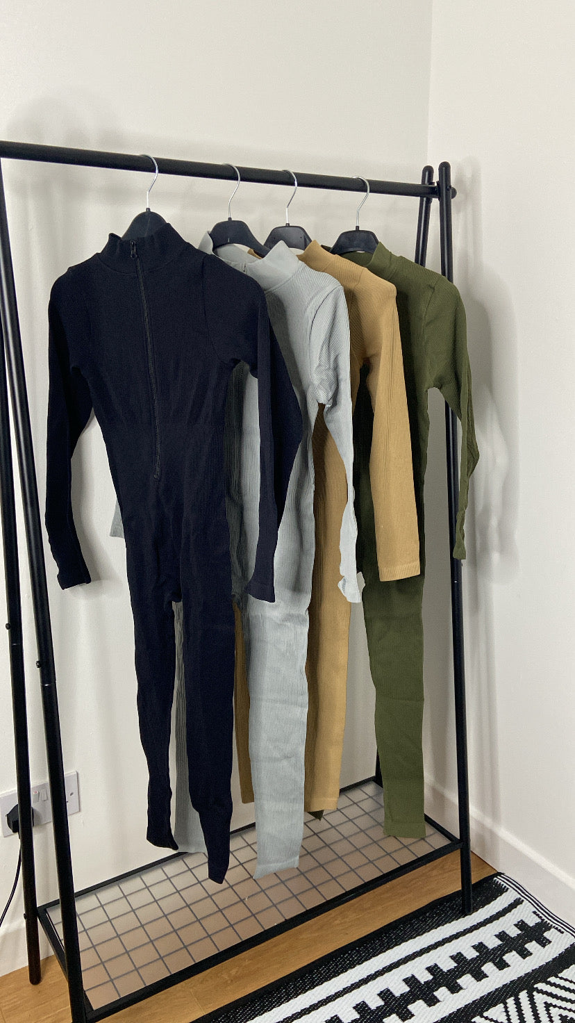 Long sleeve zip jumpsuit