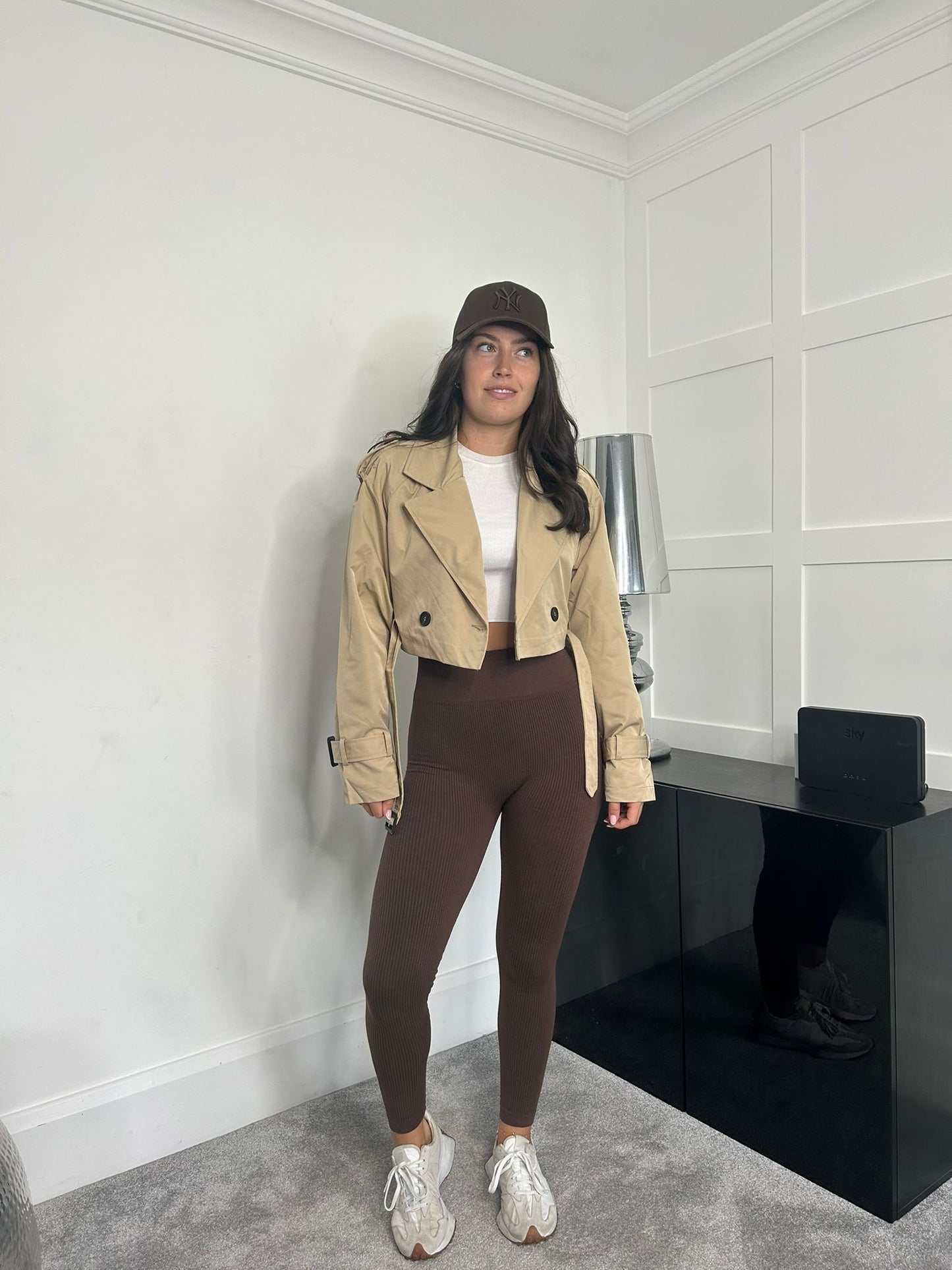 Crop trench coat