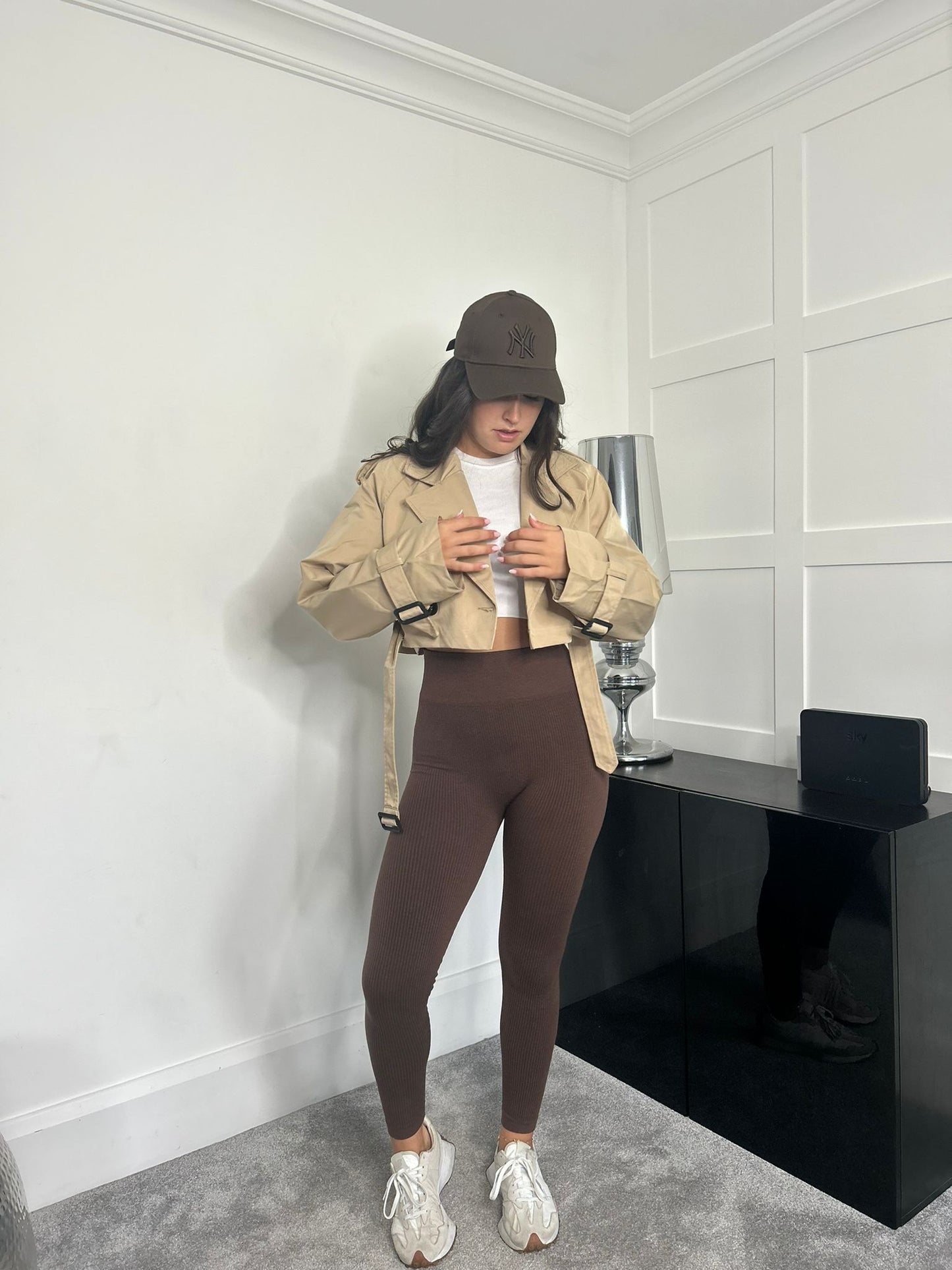 Crop trench coat