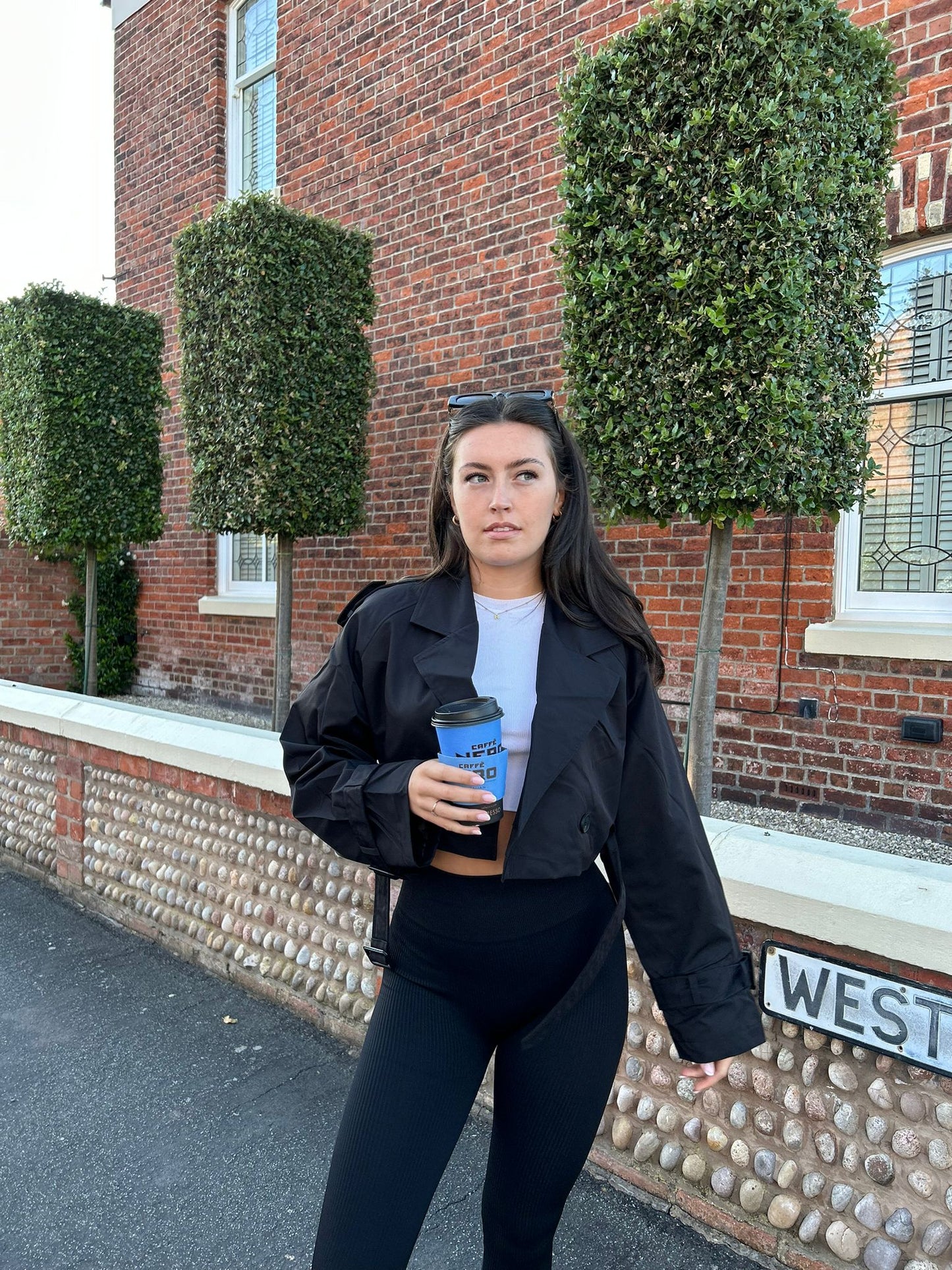 Crop trench coat