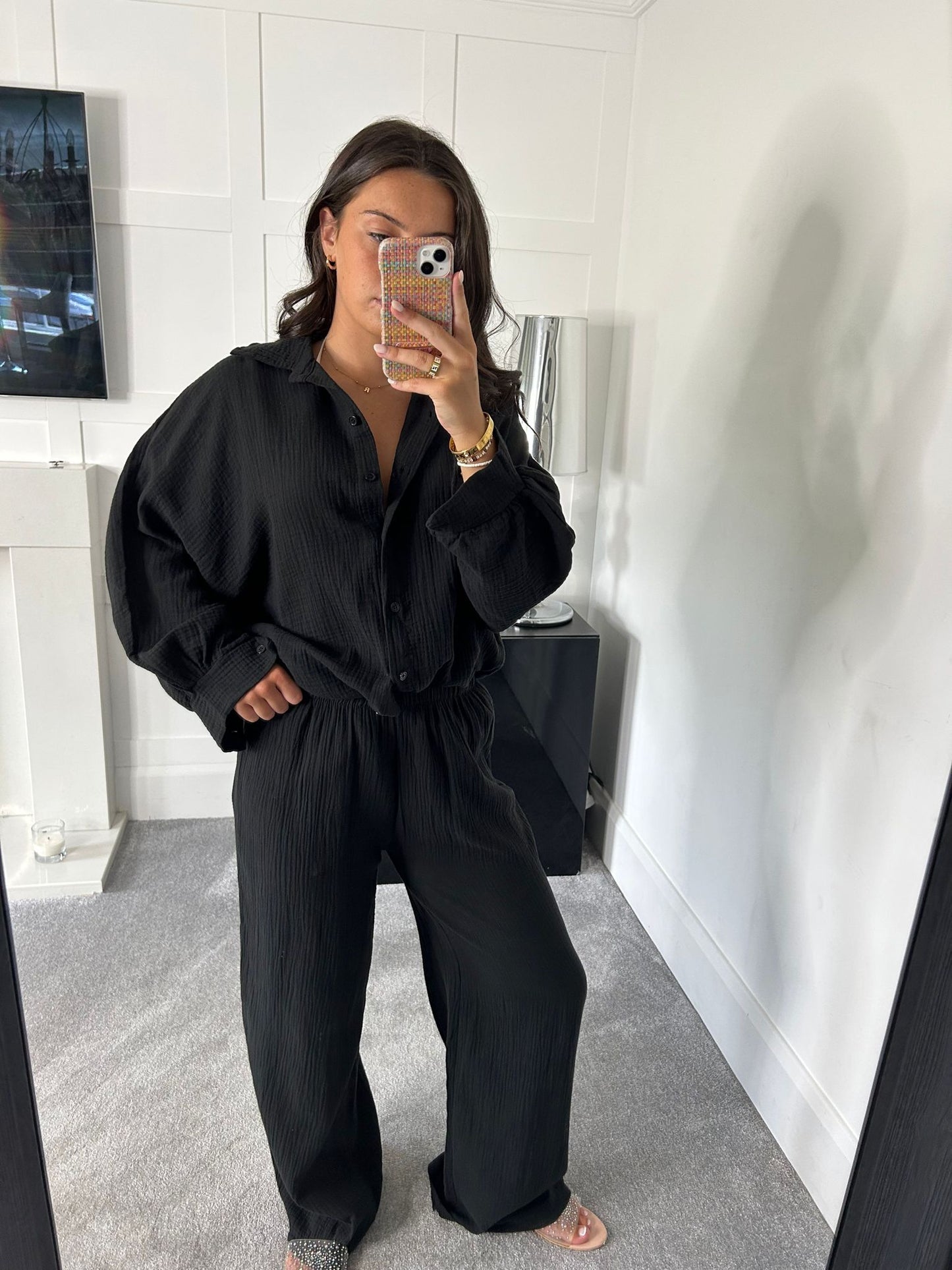 Oversized shirt and trouser co ord