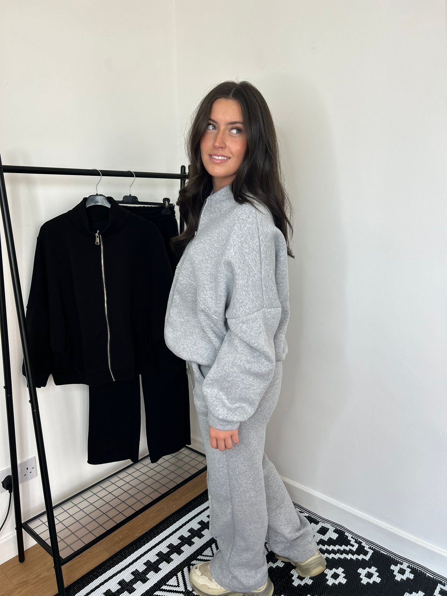 Grey wide leg tracksuit